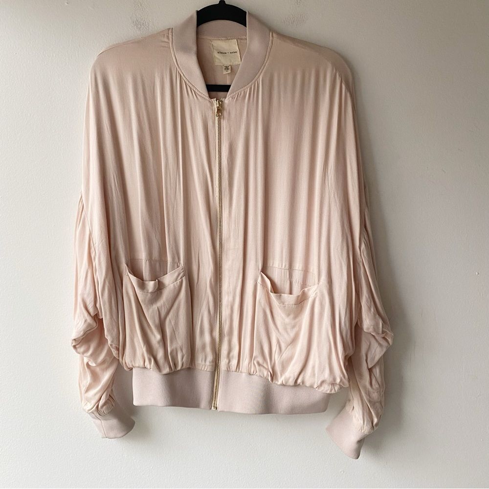 silence + noise pink oversized dolman sleeve slouchy jacket